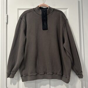 Legendary Whitetails Men's 1/4 zip Crewneck  Sweatshirt 100% Cotton Gray Classic